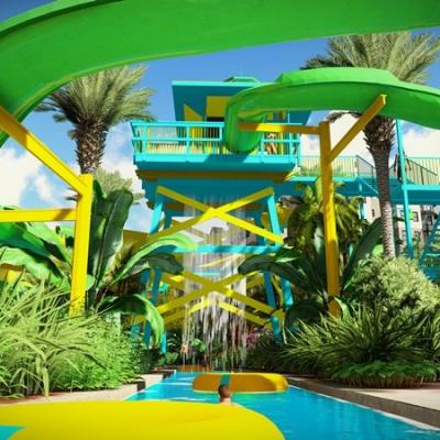 Surfari Water Park - two-story slides