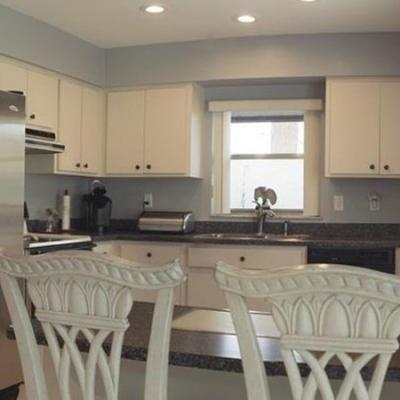 Kitchen with barstools